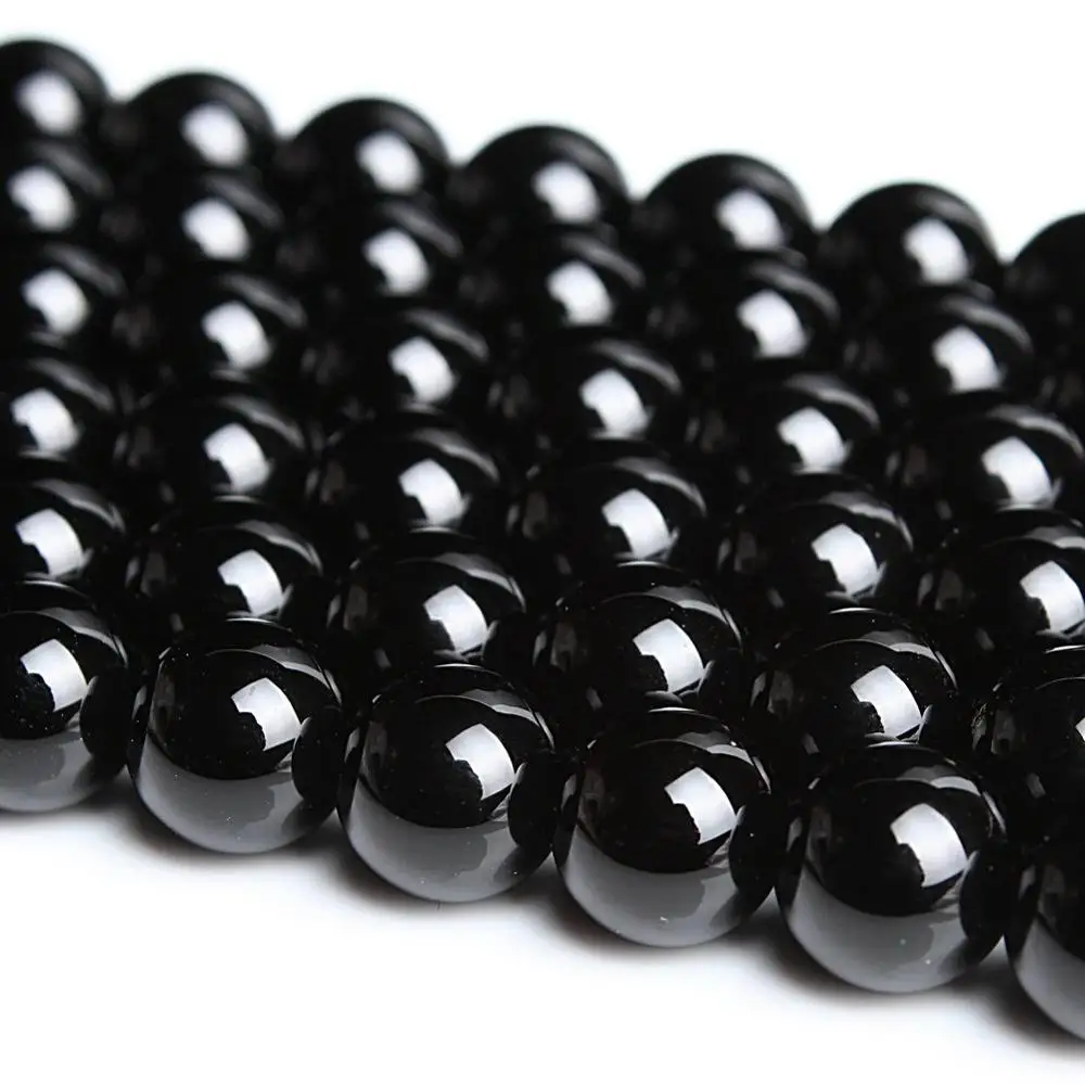 

Natural Round Black Onyx Agate Carnelian Gemstone Loose Beads 3 4 5 6 8 10 12 14 16 mm For Necklace Bracelet DIY Jewelry Making