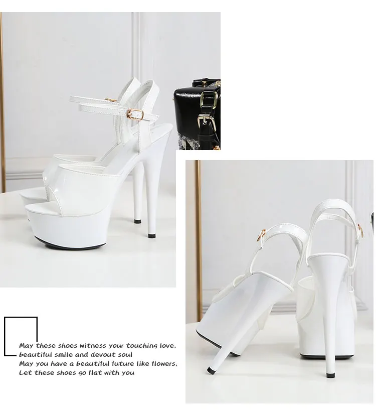 Модельные босоножки на высоком каблуке с артефактом для прогулок; Thin-heeled15-13cm пикантные черные летние туфли на платформе и высоком каблуке