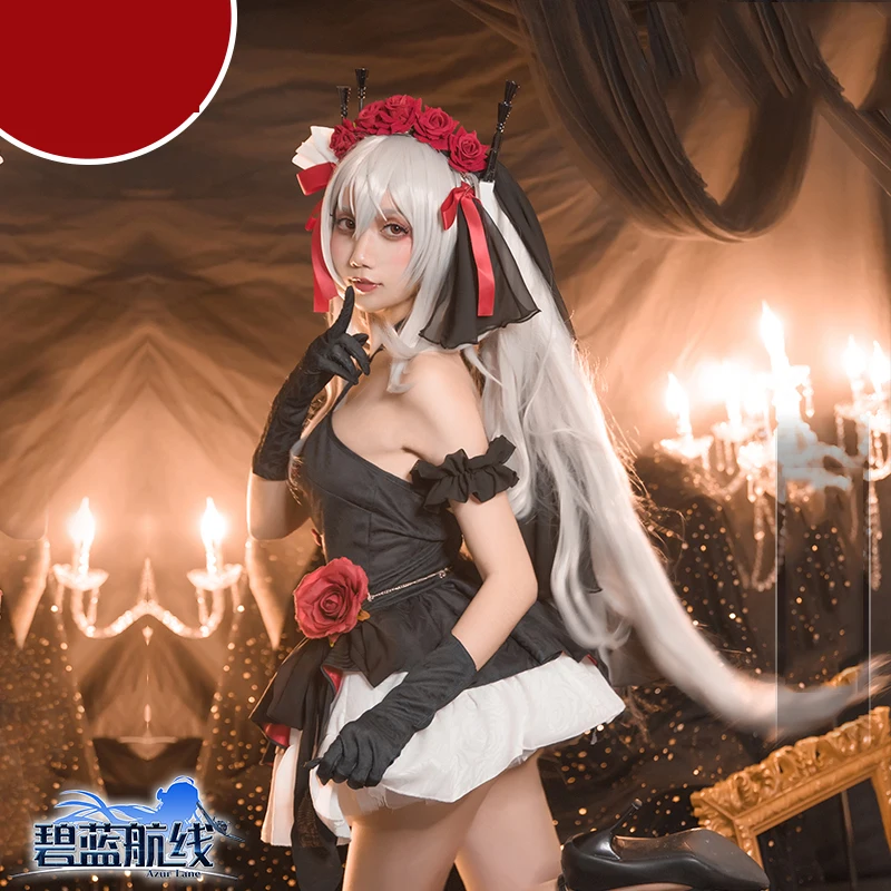 Игра Azur LAN HMAS Vampire(D68) косплей костюм черный свадебное платье костюмы на Хэллоуин для женщин