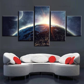 

Hd Prints Canvas Poster Home Decor 5 Pieces Earth Planets Paintings Wall Art Universe Space Pictures Modular Living Room Decor