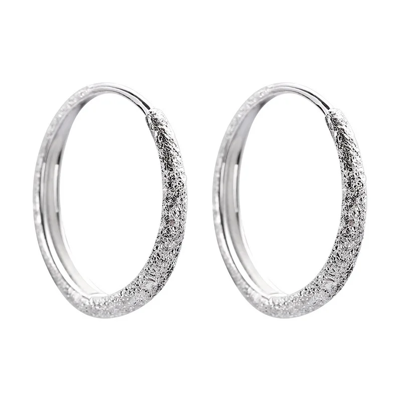 

New Geometric Circle Round Hoop Earrings For Women Punk Fashion 925 Sterling Silver Loop Earring Gifts Jewerlry