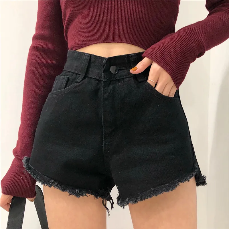 

Real shot 2020 new fashion summer high waist was thin wild A word denim shorts