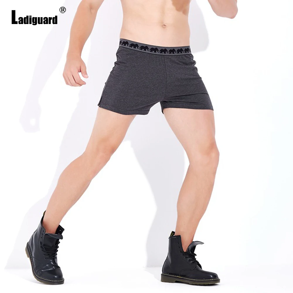 Ladiguard Plus size Men Fashion Leisure Patchwork Shorts 2021 Sexy Elastic Waist Skinny Shorts Male Casual Beach Short Panties best men's casual shorts