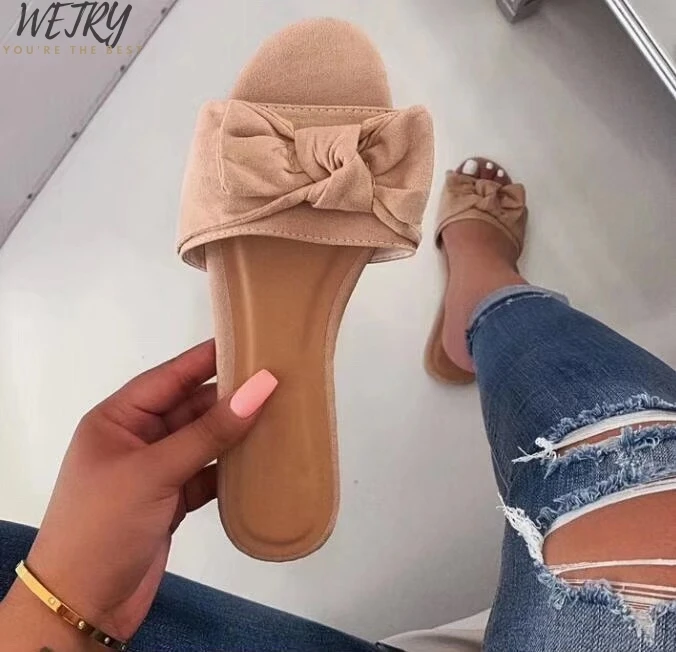 beach slippers Новинка года; шлепанцы на плоской подошве с открытым носком; женские шлепанцы; сезон лето; женская повседневная обувь на полой подошве без застежки; пляжная женская обувь; Zapatos mujer - Цвет: beach slippers