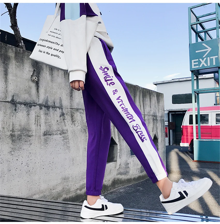 FANIECES настоящая фотография осень хип-хоп тренд свободная с печатью спортивные штаны луч ноги Harajuku bf stlye брюки уличная