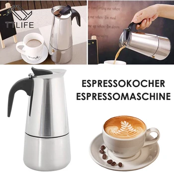 

Stainless Steel Moka Pot Kitchen Tea Pot Coffee Pot Anti Scalding Bakelite Handle Coffee Maker Filter Holder Coffee Accessories