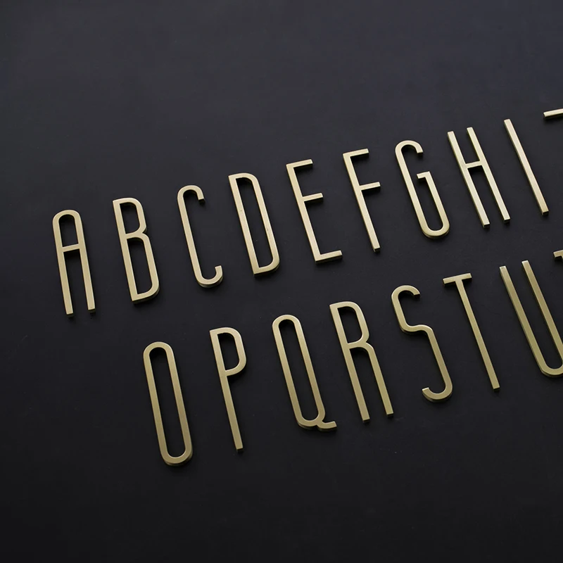 A to Z # золотые латунные буквы декоративные наклейки на стену/буквы символики