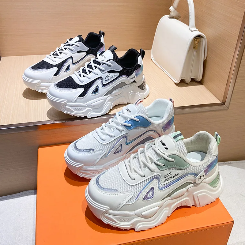 Brand Breathable Platform Shoes for Women Sneakers Spring/Autumn 2022 Fashion Mixed Colors Lace-up Tenis De Mujer Women Shoes