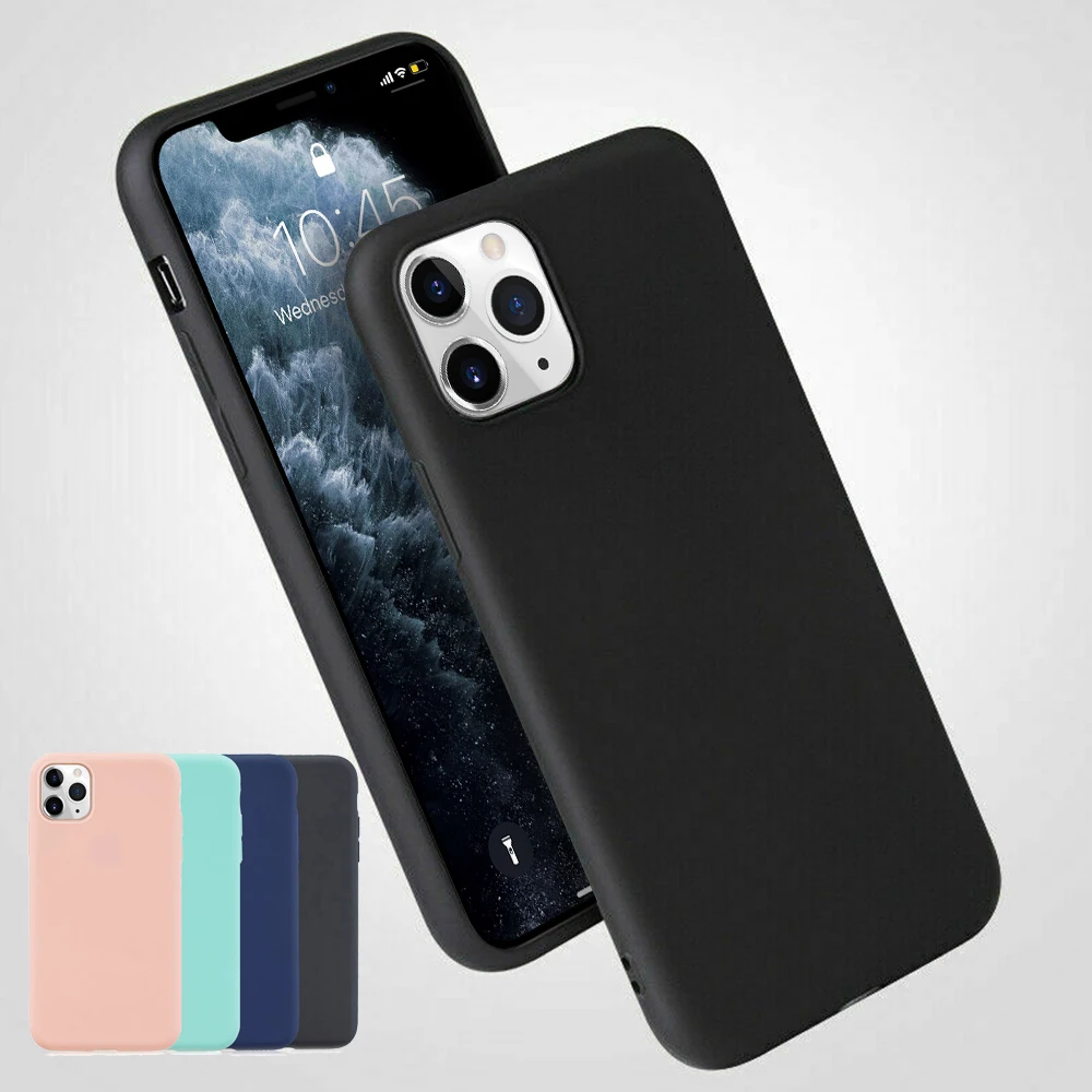 Protective Case for IPhone X XS XR 11 Pro Max 6 6S 7 8 Plus Soft TPU Silicone Rubber Phone Back Cover Shockproof Apple | Мобильные