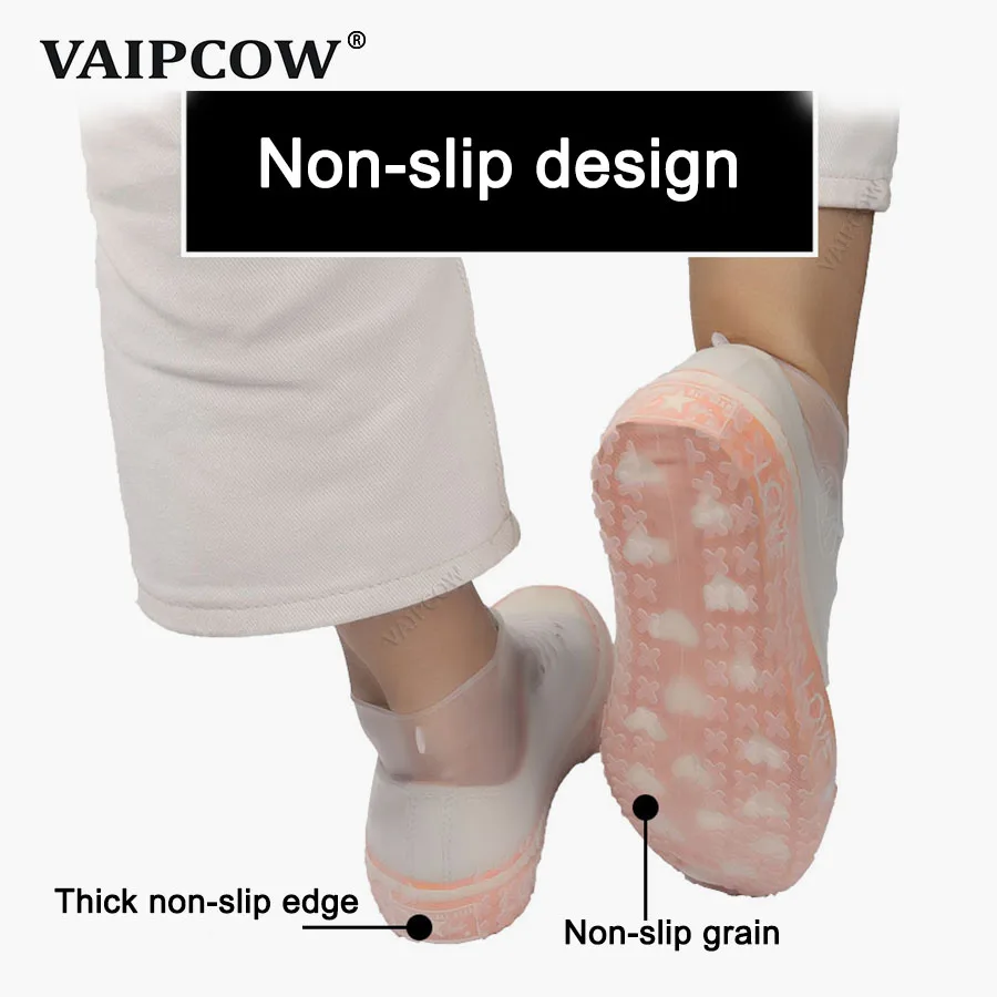 Silicone Overshoes Reusable Waterproof Rainproof Men Shoes Covers Rain Boots Non-slip Washable Unisex Wear-Resistant Recyclable
