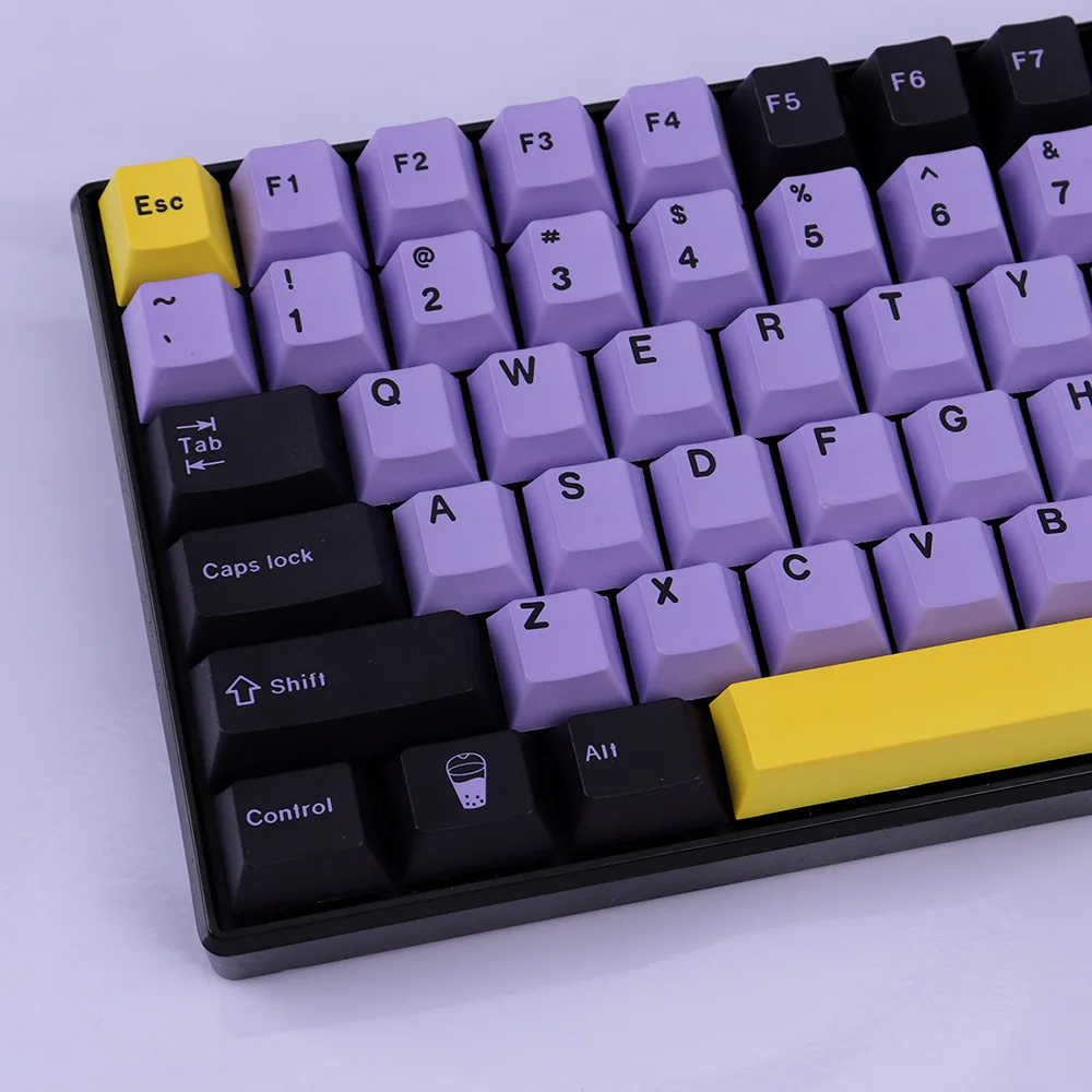 Gmk Taro Grande Conjunto Tema Keycap Pbt Cherry Profile Dye-sub Keycaps para mx Switch Teclado de Jogos Mecânico Roxo Amarelo - Imagem 3