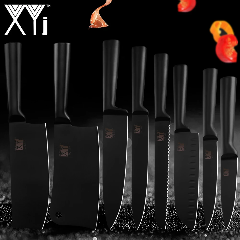 Кухонные ножи из нержавеющей стали XYj набор ножей для фруктов сантоку нарезка