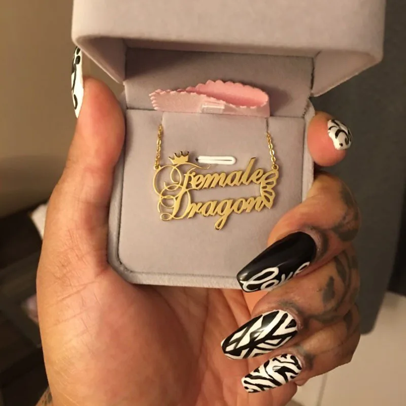 Custom Name Necklace Nameplate For Women Personalized Stainless Steel Gold Color Chain Customized Princess Jewelry | Украшения и
