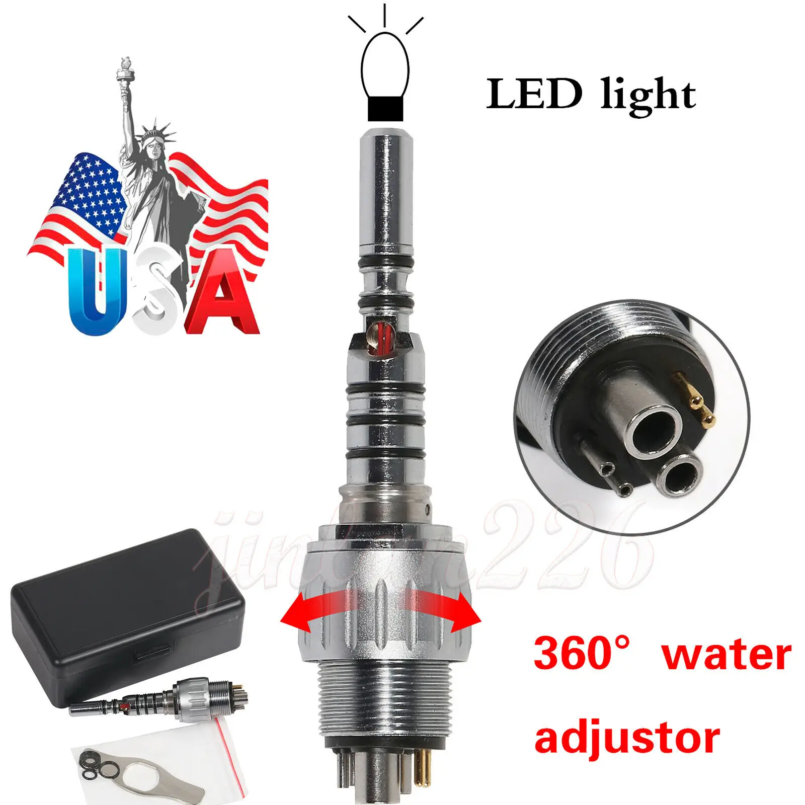 Attacco Rapido Dentale A 6 Fori Per Manipolo In Fibra Ottica Kavo Led Multiflex Lux