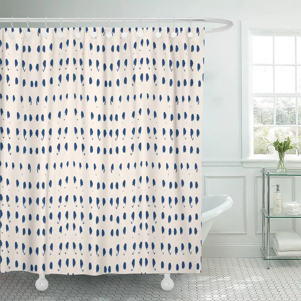 Органические Tie Dye Shibori чернила Японский современный батик акварель Индиго бесконечные народные абстрактные занавески для душа водонепроницаемый полиэстер F