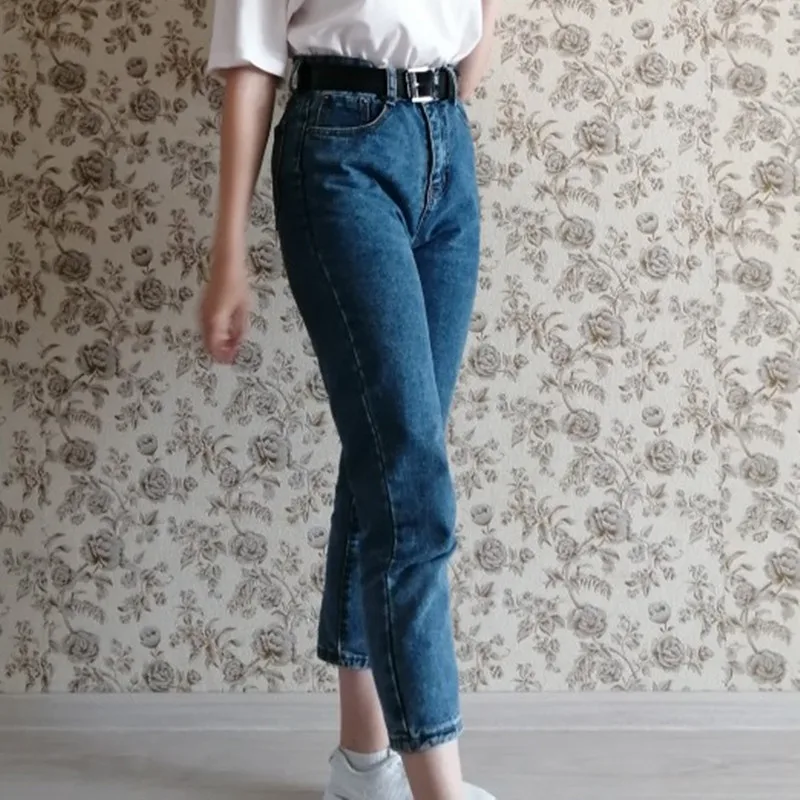 Женские джинсы больших размеров с высокой талией в стиле бойфренда для женщин