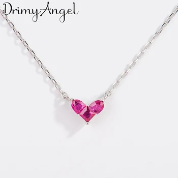 

Boho Silver Color Love Heart Necklaces For Women Girls Gifts Statement Charm Necklaces Pendant Collar