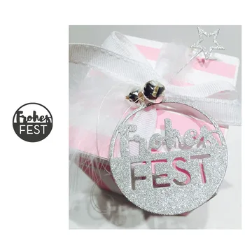 

German frohes fest circle metal cutting dies cut die mold Scrapbook cards making paper craft knife mould dies new 2019