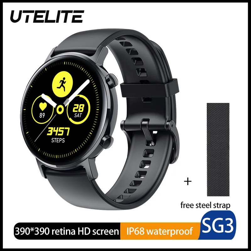 UTELITE SG3 Смарт-часы для женщин и мужчин 390*390 пульсометр Спорт ЭКГ PPG часы