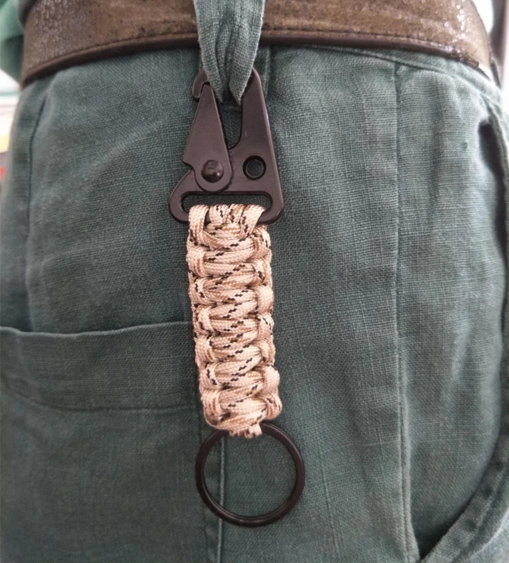 Paracord Keychain Outdoor Camping Survive Kit EDC lanyard Carabiner Military Sruvival Parachute-cord Tensile-Strength Key Chain