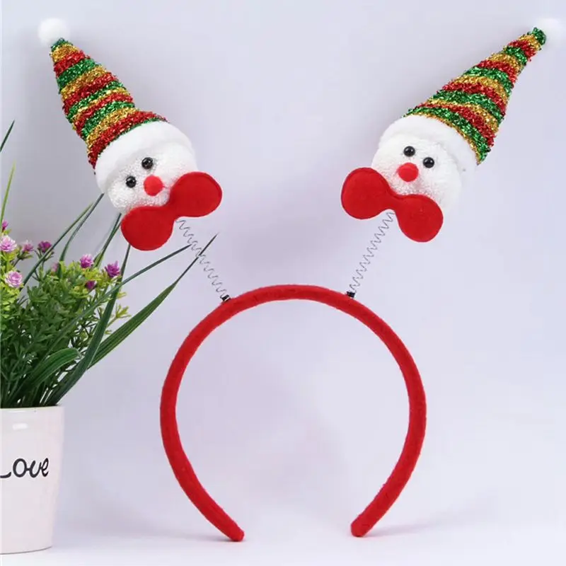 Cute Christmas Theme Headband Santa /Snowman /Deer /Bear/ Glove /Horn Non-woven Kids Head Clasp Xmas Gift Home Decoration