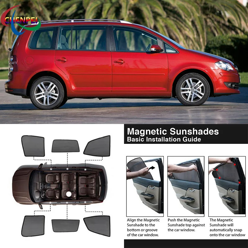 

For Volkswagen Touran 2006 Car Full Side Windows Magnetic Sun Shade UV Protection Ray Blocking Mesh Visor Decoration Accessories