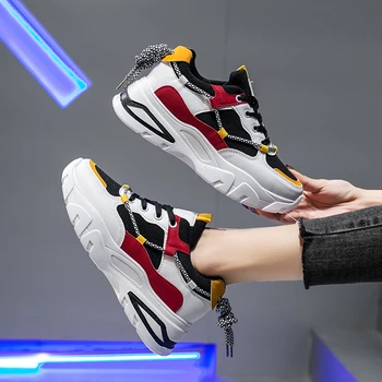 

2020 Women Platform Sneakers Fashion Casual Shoes Brand Tenis Female Walking Breathable Casual Shoes 6cm Woman Vulcanized Shoes