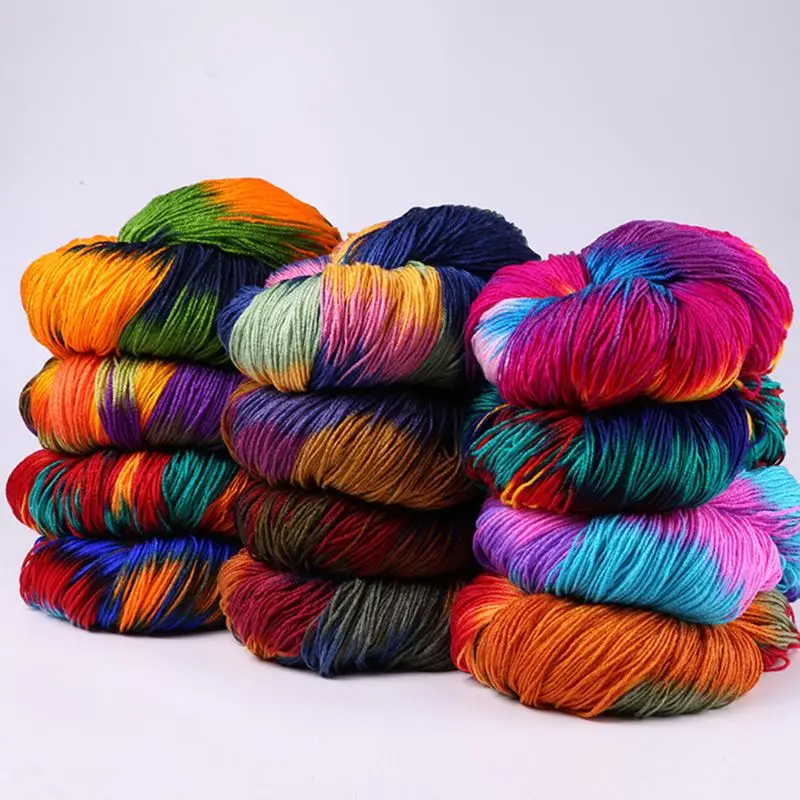 50 г Смешанная цветная пряжа для вязания, акриловое волокно, мягкая, не скатывающаяся, окрашенная, ручная вязка, нить для вязания «сделай сам», свитер
