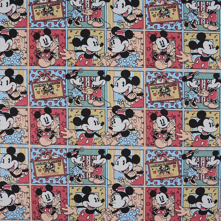 Мультфильм Микки Минни Любовь Сердце иллюстрация хлопковый с принтом брезентовый ткань швейная подушка для сумки Diy скатерть диван 91 см* 145 см