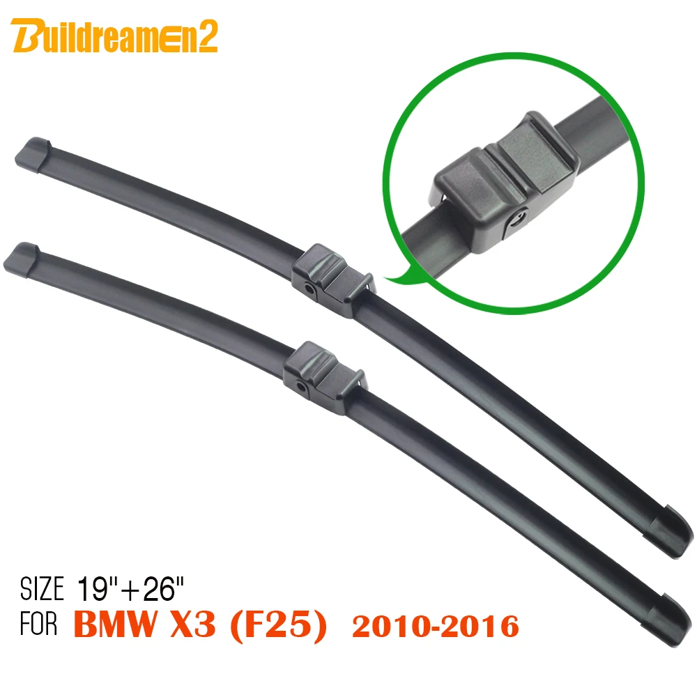 Buildreamen2 New Car Wiper Blades Parabrezza Auto In Gomma Morbida Frameless Parabrezza Per Bmw X3 F25 2010-2016 1Pair