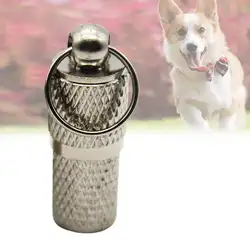 Металлический ошейник для щенка, для питомца, анти-потеря, идентификационный адрес, цилиндрическая форма, подвеска для собаки