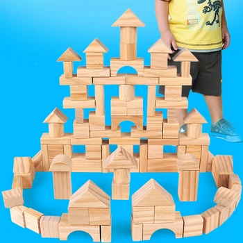 

Pine Wood Large puzzles Log Color Boxed Enlightenment Combination Puzzle Building puzzles Toy