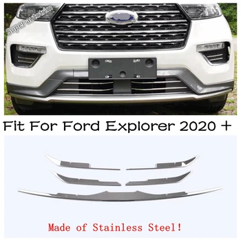 

Lapetus Front Under Center Bumper Grille Grill Mesh Decoration Stripes Panel Cover Trim Exterior Fit For Ford Explorer 2020 2021