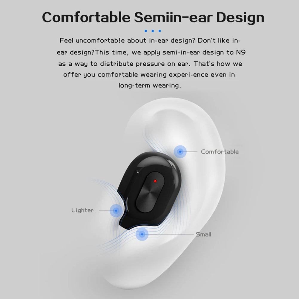 N9 Mini Bluetooth 5,0 TWS Hi-Fi стерео беспроводные наушники-вкладыши водонепроницаемые спортивные наушники удобные для ношения