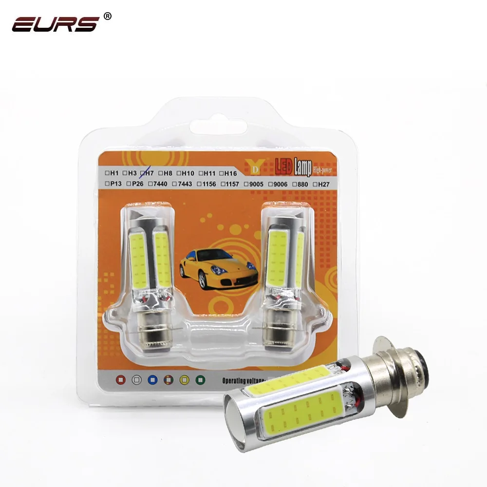 

EURS (TM) 2 pcs all in one H6M P15D lights led 25 W 5COB 1000lm 6000k 25W DC12V Motorcycles led lamps