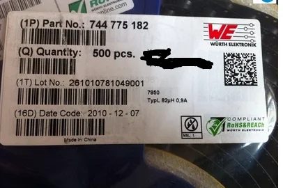 Импортированный SMD силовой индуктор намотки 744775182 CD75-820 82UH 0.95A 7.8X7X5MM | Обустройство