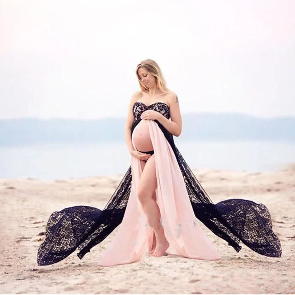 

Maternity Dresses Photography Props Lace Maxi Maternity Gown Fancy Photo Shooting Pregnant Dress vestidos embarazada fotografia