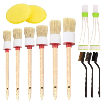 

13 Pieces Car Cleaner Brush Set Including Detail Brush Wire Brush Foam Cleaning Pads Automotive Air Conditioner Auto Detailing B
