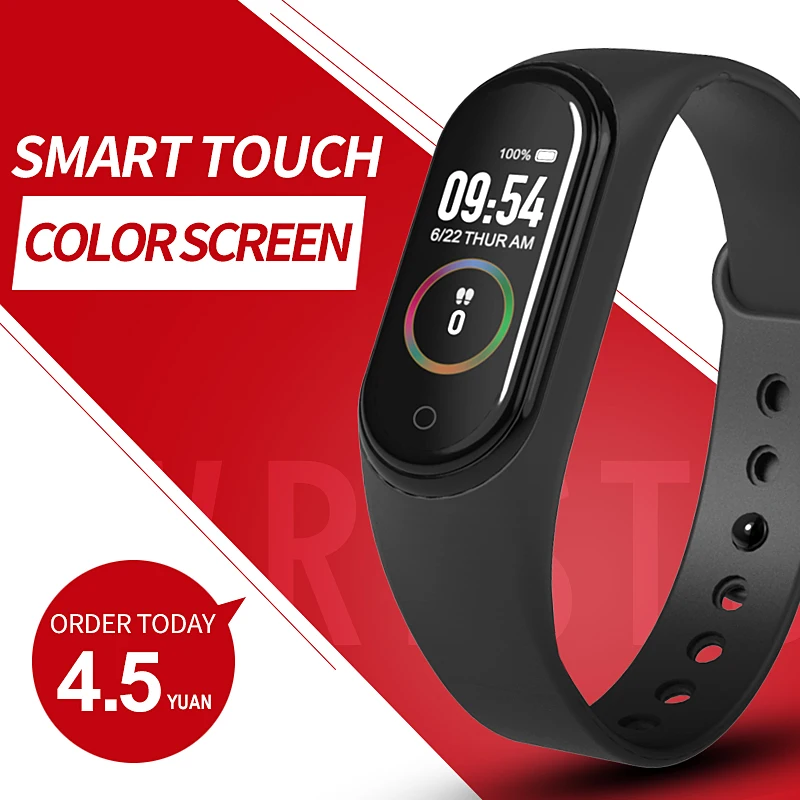 

M4 Smart Wristband Smart Bracelet Blood Pressure Blood Oxygen Heart Rate Monitor Smart Band Activity Fitness Tracker Smart Watch