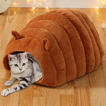 

New Fashion Closed Kennel Dog Cat Pet Litter Deep Sleep Cat Litter Sleeping Bed Cushion House Sleeping Nest For Winter 19Dec26