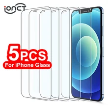 Protecteur d'écran pour iPhone, 5 pièces, en verre trempé pour modèles 6, 7, 8, 12 Plus, X, XS, XR, 11, 12 Pro Max, SE 2020