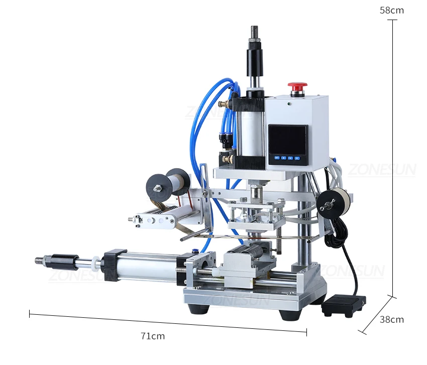 ZONESUN Машина для горячего тиснения Автоматическая функция подачи бумаги для круглой формы продукта Горячая передача бумаги из фольги 