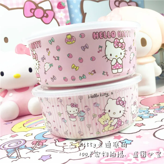 Hellokitty коробка для хранения свежая чаша лапши быстрого приготовления герметичная коробка анти-падение фрукты еда Ланч-бокс для хранения пищевой контейнер