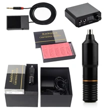 Профессиональный комплект татуировки, ручка для татуировки, гибридная ручка для татуировки, роторная машина для татуировки+ линия связи+ игла для татуировки+ ножка+ мощная татуировочная машина