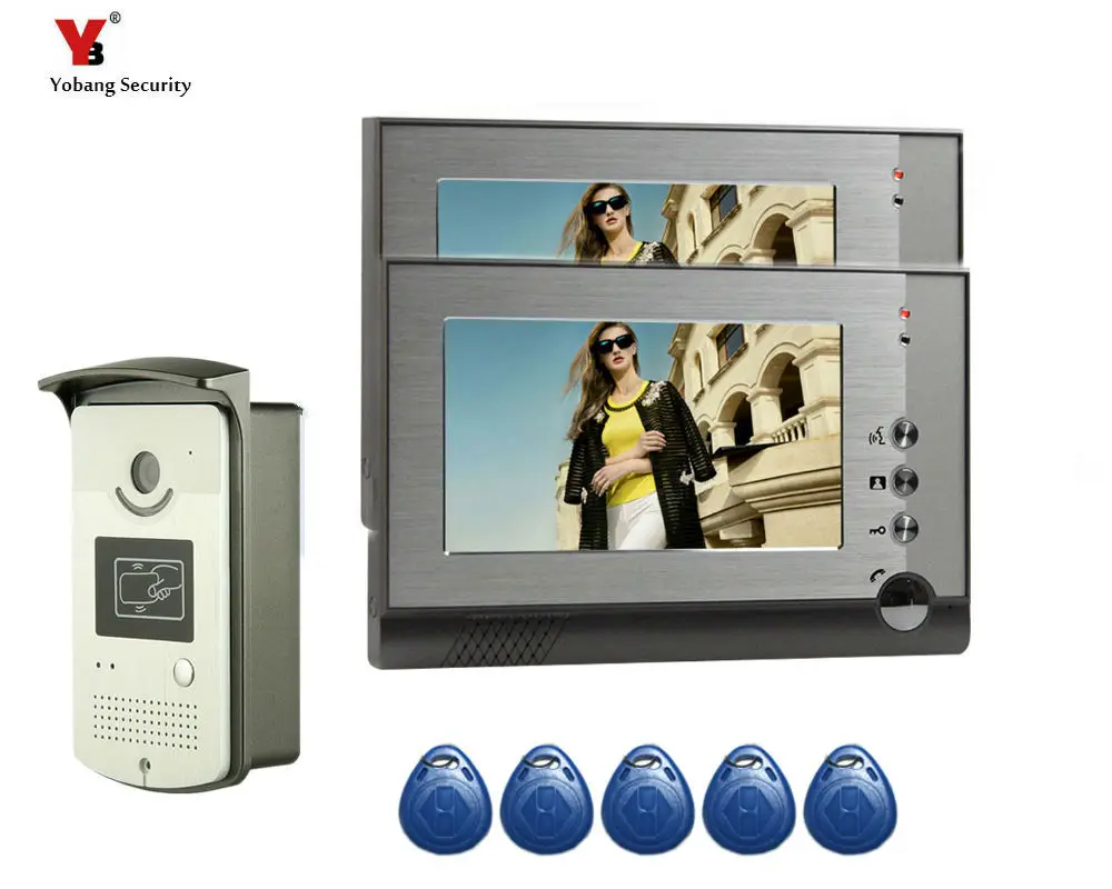 

Video Door Phone Intercom Doorbell Camera Wired System Unlock Support Lock(Not included) Waterproof Day Night Vision