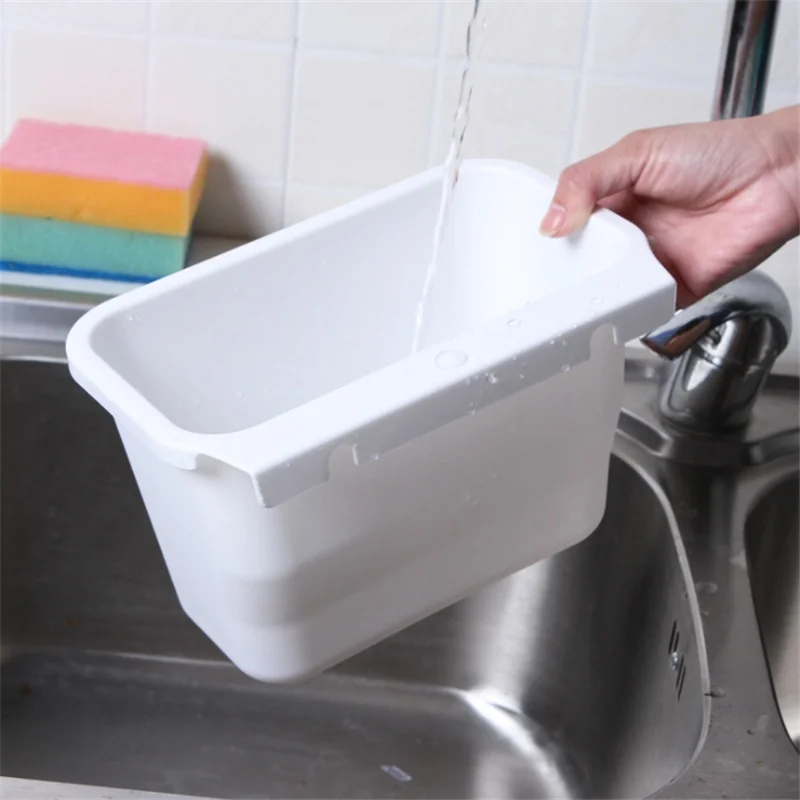 1 шт. креативный многофункциональный может повесить кухонный Настольный мусорный бак, легко чистить мешок для мусора кухонный инструмент Помощник ноль отходов - Цвет: white