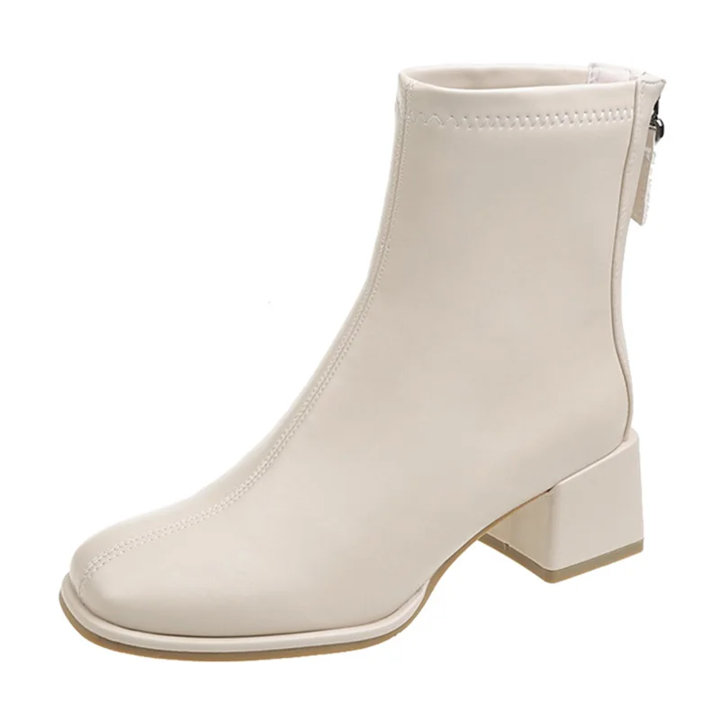 White Ankle Boots Women's Shoes Platform Boots-Women Winter