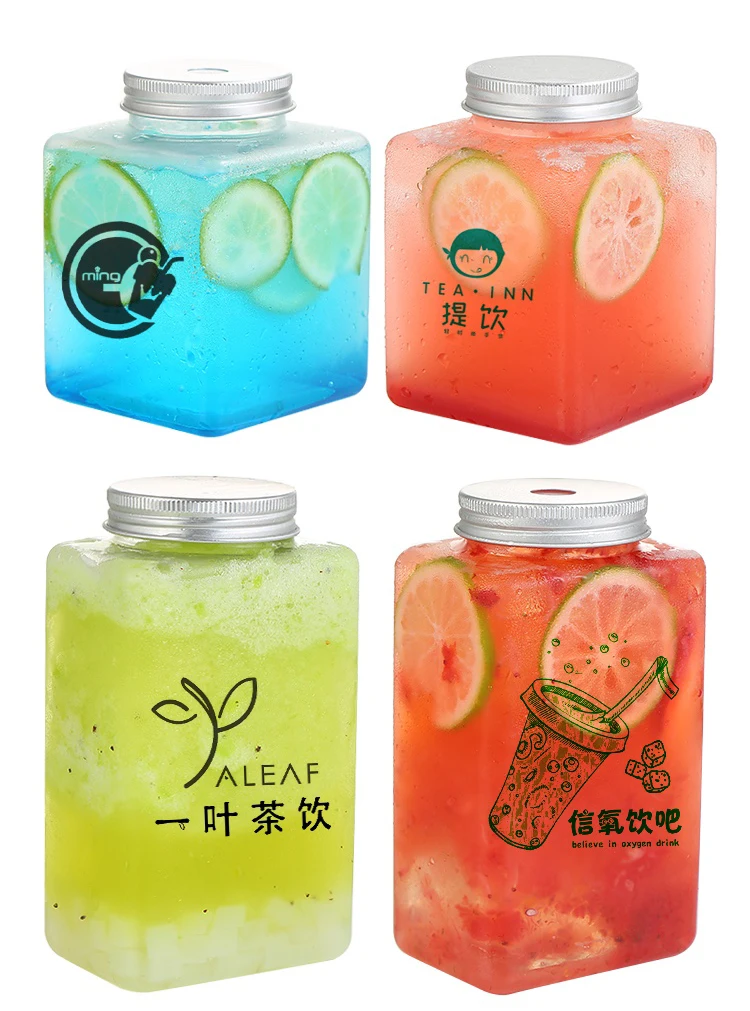 40pcs/lot Mason Jars Storage Beverage Bottles Plastic Transparent Empty Aluminum Screw Cap Refillable Bottle Travel Portable