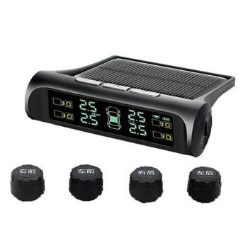 

Solar Power TPMS Car Tire Pressure Monitoring for SUV Temperature Warning System Solar Power Digital LCD Security Alarm Systems