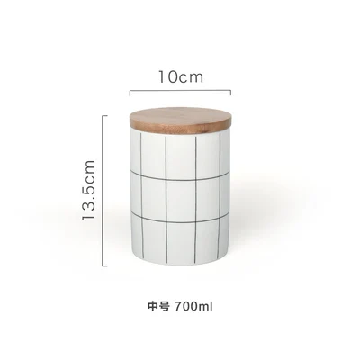 Скандинавские геометрические запечатанные банки керамические с крышкой бак для хранения коробка кофе цветок чай кухни еды, конфет украшения банки - Цвет: 1pcs-M